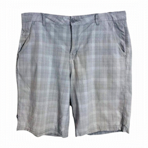 4/$45 GOTCHA Light Grey Plaid Flat Front Bermuda Shorts 38